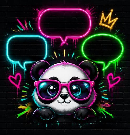 Panda mit Kommentar-Blasen